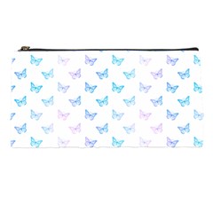 Light Blue Pink Butterflies Pattern Pencil Case by SpinnyChairDesigns