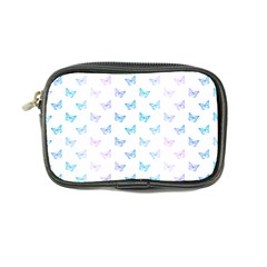 Light Blue Pink Butterflies Pattern Coin Purse by SpinnyChairDesigns