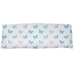 Light Blue Pink Butterflies Pattern Body Pillow Case Dakimakura (two Sides) by SpinnyChairDesigns