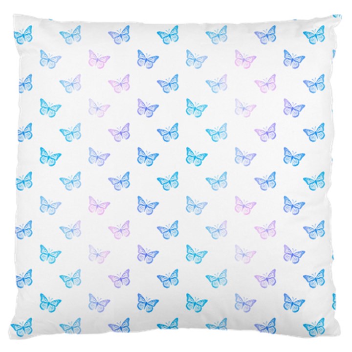 Light Blue Pink Butterflies Pattern Large Cushion Case (Two Sides)