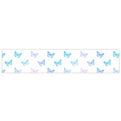 Light Blue Pink Butterflies Pattern Small Flano Scarf by SpinnyChairDesigns