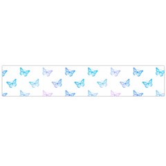 Light Blue Pink Butterflies Pattern Large Flano Scarf  by SpinnyChairDesigns