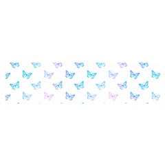 Light Blue Pink Butterflies Pattern Satin Scarf (oblong) by SpinnyChairDesigns