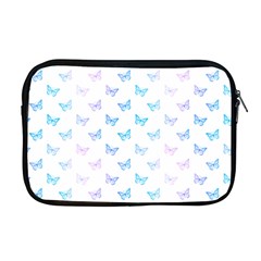 Light Blue Pink Butterflies Pattern Apple Macbook Pro 17  Zipper Case by SpinnyChairDesigns