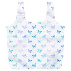 Light Blue Pink Butterflies Pattern Full Print Recycle Bag (xxxl) by SpinnyChairDesigns