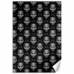 Grey Aliens Extraterrestrials Ufo Faces Canvas 12  X 18  by SpinnyChairDesigns