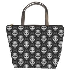 Grey Aliens Extraterrestrials Ufo Faces Bucket Bag by SpinnyChairDesigns