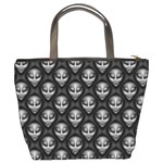 Grey Aliens Extraterrestrials UFO Faces Bucket Bag Back