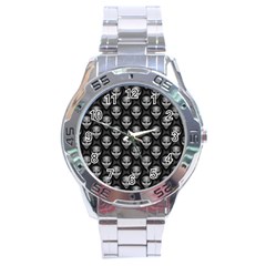 Grey Aliens Extraterrestrials Ufo Faces Stainless Steel Analogue Watch by SpinnyChairDesigns