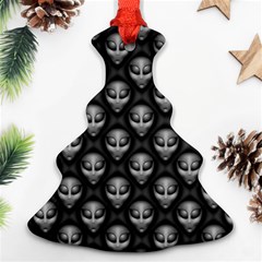 Grey Aliens Extraterrestrials Ufo Faces Ornament (christmas Tree)  by SpinnyChairDesigns