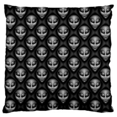 Grey Aliens Extraterrestrials Ufo Faces Large Cushion Case (one Side) by SpinnyChairDesigns