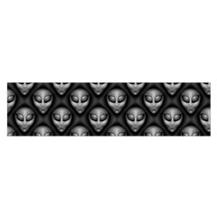 Grey Aliens Extraterrestrials Ufo Faces Satin Scarf (oblong) by SpinnyChairDesigns