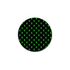 Neon Green Bug Insect Heads On Black Golf Ball Marker (10 Pack) by SpinnyChairDesigns