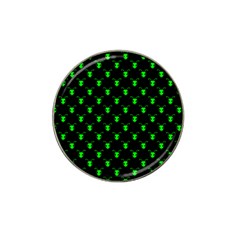 Neon Green Bug Insect Heads On Black Hat Clip Ball Marker by SpinnyChairDesigns