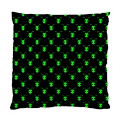 Neon Green Bug Insect Heads On Black Standard Cushion Case (one Side) by SpinnyChairDesigns