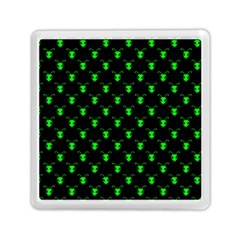 Neon Green Bug Insect Heads On Black Memory Card Reader (square) by SpinnyChairDesigns