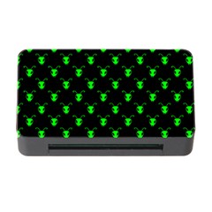 Neon Green Bug Insect Heads On Black Memory Card Reader With Cf by SpinnyChairDesigns