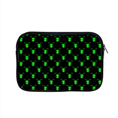 Neon Green Bug Insect Heads On Black Apple Macbook Pro 15  Zipper Case by SpinnyChairDesigns