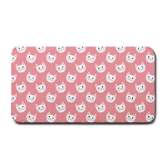 Cute Cat Faces White And Pink Medium Bar Mats by SpinnyChairDesigns