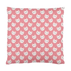 Cute Cat Faces White And Pink Standard Cushion Case (one Side) by SpinnyChairDesigns