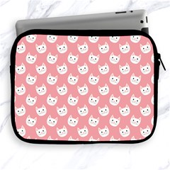 Cute Cat Faces White And Pink Apple Ipad 2/3/4 Zipper Cases by SpinnyChairDesigns