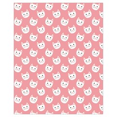 Cute Cat Faces White And Pink Drawstring Bag (small) by SpinnyChairDesigns