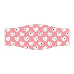 Cute Cat Faces White And Pink Stretchable Headband by SpinnyChairDesigns