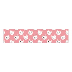 Cute Cat Faces White And Pink Velvet Scrunchie by SpinnyChairDesigns