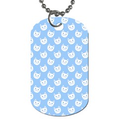 Cute Cat Faces White And Blue  Dog Tag (one Side) by SpinnyChairDesigns