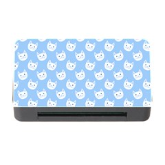 Cute Cat Faces White And Blue  Memory Card Reader With Cf by SpinnyChairDesigns