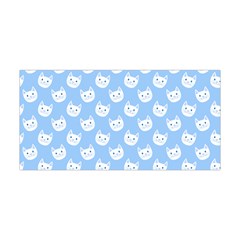 Cute Cat Faces White And Blue  Yoga Headband by SpinnyChairDesigns