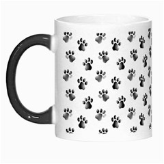 Cat Dog Animal Paw Prints Pattern Black And White Morph Mugs by SpinnyChairDesigns