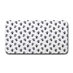 Cat Dog Animal Paw Prints Pattern Black and White Medium Bar Mats