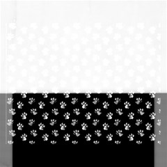 Cat Dog Animal Paw Prints Black And White Rectangular Jigsaw Puzzl by SpinnyChairDesigns