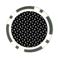 Cat Dog Animal Paw Prints Black And White Poker Chip Card Guard (10 Pack) by SpinnyChairDesigns