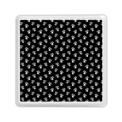 Cat Dog Animal Paw Prints Black And White Memory Card Reader (square) by SpinnyChairDesigns