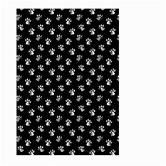 Cat Dog Animal Paw Prints Black And White Large Garden Flag (two Sides) by SpinnyChairDesigns