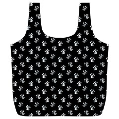 Cat Dog Animal Paw Prints Black And White Full Print Recycle Bag (xl) by SpinnyChairDesigns