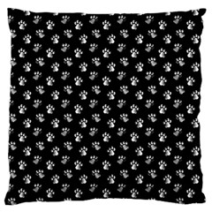 Cat Dog Animal Paw Prints Black And White Large Flano Cushion Case (one Side) by SpinnyChairDesigns