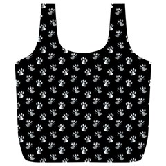 Cat Dog Animal Paw Prints Black And White Full Print Recycle Bag (xxl) by SpinnyChairDesigns