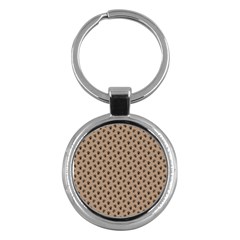 Cat Dog Animal Paw Prints Pattern Brown Black Key Chain (round)