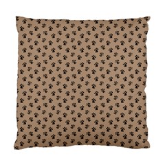 Cat Dog Animal Paw Prints Pattern Brown Black Standard Cushion Case (two Sides) by SpinnyChairDesigns