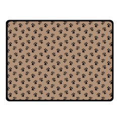 Cat Dog Animal Paw Prints Pattern Brown Black Fleece Blanket (small) by SpinnyChairDesigns