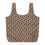 Cat Dog Animal Paw Prints Pattern Brown Black Full Print Recycle Bag (L) Back