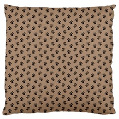 Cat Dog Animal Paw Prints Pattern Brown Black Standard Flano Cushion Case (two Sides) by SpinnyChairDesigns