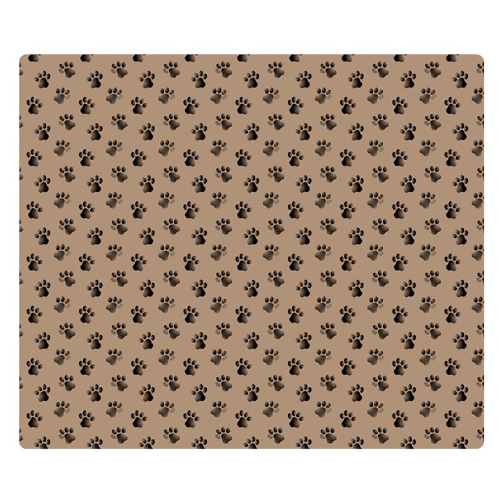 Cat Dog Animal Paw Prints Pattern Brown Black Double Sided Flano Blanket (Small) 