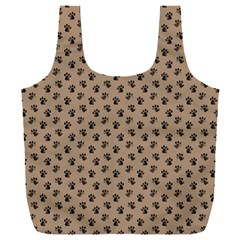 Cat Dog Animal Paw Prints Pattern Brown Black Full Print Recycle Bag (xxl) by SpinnyChairDesigns