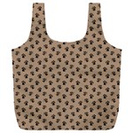 Cat Dog Animal Paw Prints Pattern Brown Black Full Print Recycle Bag (XXL) Back