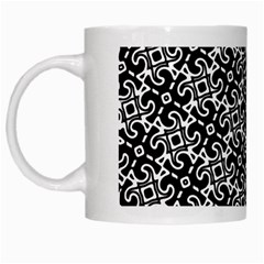 Black And White Decorative Design Pattern White Mugs by SpinnyChairDesigns