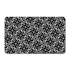 Black And White Decorative Design Pattern Magnet (rectangular) by SpinnyChairDesigns